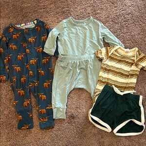 Babyboy 0/3m magnetic me romper, bunny knots set, kate Quinn bamboo bundle!